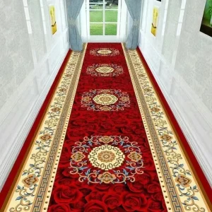 Extra Large Modern Machine Made Retro Runner Carpet Durable 4 5mm Polyester Hallway Rug for Home Exercise Prayer Corridor Living