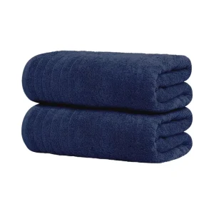 Extra Large Navy Bath Sheets Pack of 2 100% Cotton Super Soft Super Absorbent 35 X 70 Inches Quicker Dry Oversized Bath Towels