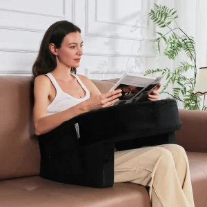 Extra Large Quilted Memory Foam U Shape Arm Rest Pillow Gaming Bed Rest Soft Lap Desk Reading Eco friendly Antibacterial