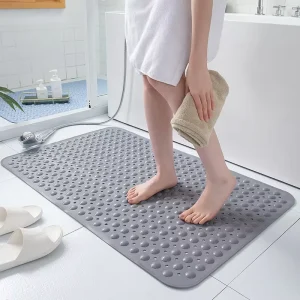 Extra Large Solid Eco Friendly PVC Anti Slip Massage Bath Mat with Strong Suction Cups Cell Design for Bathroom Kitchen Floor