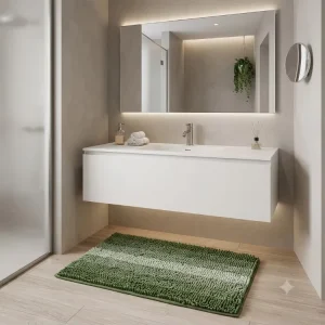Extra Soft Absorbent Tufted Chenille Bath Rug Non-Slip Pet Friendly Machine Washable Bath Floor Mat for Home Use