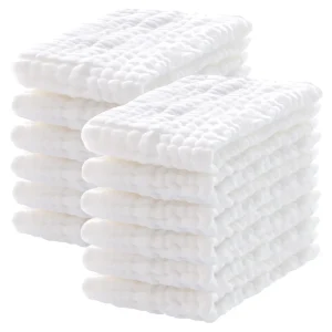 Extra Soft and Absorbent Large 20”x10” Cotton Muslin Baby Burping Cloth Washcloths Muslin Burp Cloths