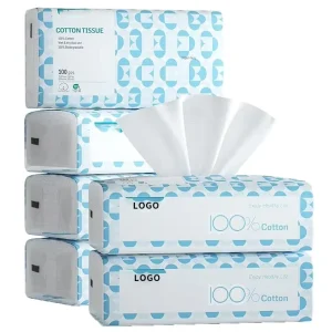 Extra Thick Disposable Face Towel Cotton and Organic Cruelty Free Lint Free Cotton Tissues for Sensitive Skin