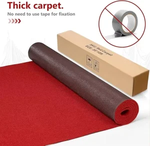 Extra Thick Red Carpet Runner With Non Slip Backing Stain Resistant Event Runway for Wedding