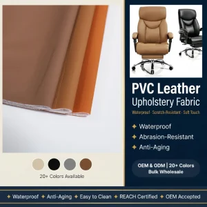FCL Order Supported Shape Retaining Smooth and Even Surface Firmly Laminated PVC Synthetic Leather Fabric for Chair