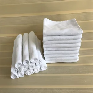 FF2675 Super Absorbent Microfiber Cleaning Cloth Rags Shop Bar White Terry Towel Lint Free Disposable Microfiber Towel