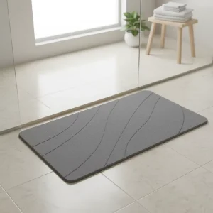 FIGOO Anti Slip Foldable Air Circulation Flexible Diatomaceous Earth TPR Backing Sauna Bath Mat 39×60 CM