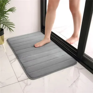 FIGOO Diagonal Stripe Bath Mat Modern Design Plush Soft Non Slip Quick Dry Absorbent Bathroom Rug for Home Decor