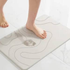 FIGOO Factory Direct Premium Diatomite Bath Mat Sleek Design Fast Drying Bathroom Carpet