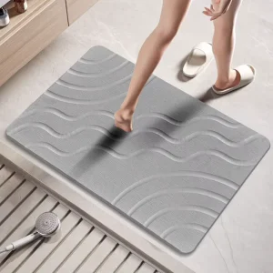 FIGOO Heavy Absorbent Hard Stone Bath Rug Heavy Duty Stain Resistant High GSM Spa Mat