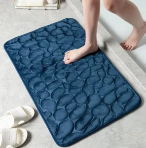 FIGOO Modern Polyester Machine Washable Bath Rugs & Mats Super Water Absorbent for Bathroom