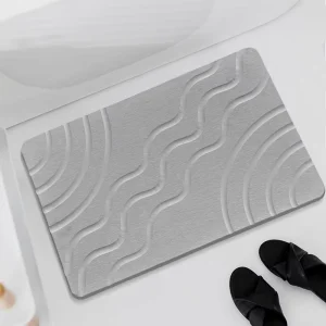 FIGOO New Design Diatomite Stone Bath Mat Set High Pile Anti Slip Innovation Gym Locker Room Rug