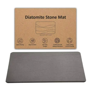 FIGOO Quick Dry Stone Custom Logo Carved Diatomite Diatomaceous Earth Bath Mat for Bath Tub