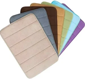 FIGOO Soft Memory Foam Bath Mats Non-Slip Thick Eco-Friendly Bathroom Rugs Water Absorption Machine Washable for Shower Hotel