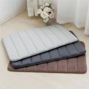 FIGOO Solid Color Minimalist Bath Mat Scandinavian Style Microfiber Non Slip Washable Quick Dry Bathroom Floor Rug OEM