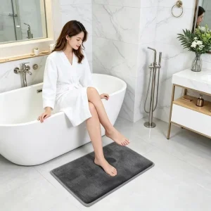 FIGOO Thickened Slow Rebound Memory Foam Eco Friendly Bath Mat Non Slip Absorbent Floor Rug for Bathroom Entryway Toilet