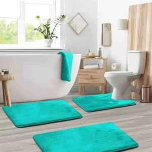 FIGOO Ultra Thick Microfiber Bath Mat 16mm Soft Cushion Feel Quick Drying Anti Slip Washable Bathroom Floor Rug OEM