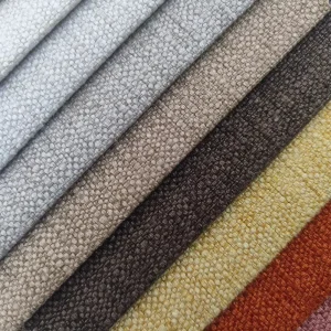 Fabhigh Quality 100% Polyester Linen like Jacquard Upholstery Fabric For Sofa Plain European Style With Warp Knitted Technique