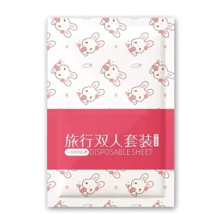 Fabric Disposable Travel Non Woven Bed Sheet Four Piece Set Individual Package with Character Bedding Set for Kids