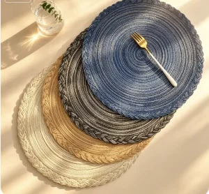 Fabric Round Placemats Table Mats & Coasters Heat-Resistant Waterproof Multiple Colors Available