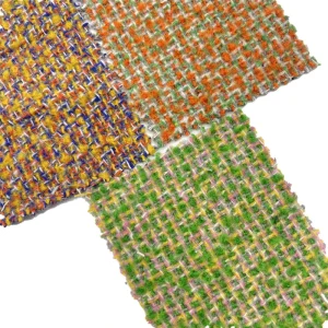 Fabric Supplier Brush Embossed Woven Jacquard Tweed Wool Polyester Fabrics for Clothing 3190