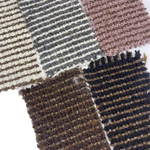 Fabric Supplier Luxury Embossed Check Metallic Jacquard Woven Tweed Polyester Fabric for Clothing 4026