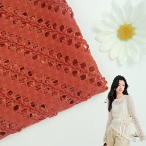Fabrics and Textiles Design Garment 100% Polyester Warp Knitting Jacquard Crochet Dress Fabric for Clothing