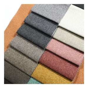 Fabrics for Making High Quality Sofas European Home Style Linen Fabric Plain Low MOQ In-stock Upholstery Linen Fabric