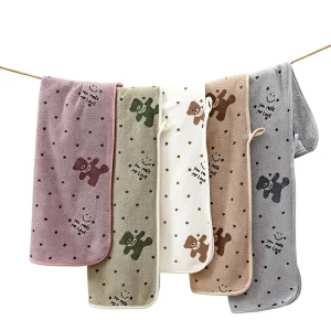 Face Towel Christmas New Style Little Milk Bear Coral Fleece Jacquard Printed Bath Set Soft Skin