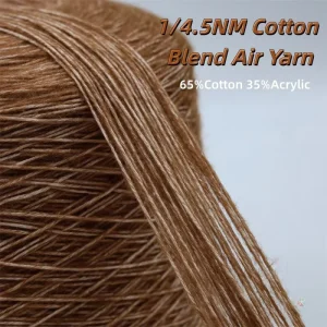 Factory 1 4.5NM 65%Combed Cotton 35% Anti pilling Acrylic Fancy Hollow Air Yarn Thermal Breathable Soft Tender Silky