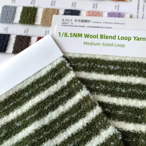 Factory 1 8.5NM 23%Wool 50%Acrylic Fancy Spun Medium sized Loop Yarn Fluffy Cost effective Thermal Light Sewing