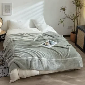 Factory 100% Cotton Eco Friendly Super Soft Flannel Fleece Faux Rabbit Fur Plush Blanket for Winter