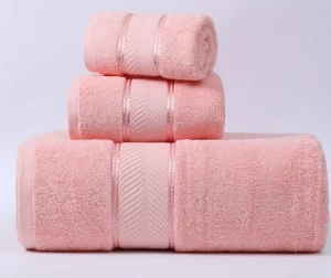 Factory 100% Cotton Woven Solid Color Bath Towels Large Hotel Towel Sets Thickened Soft Highly Absorbent