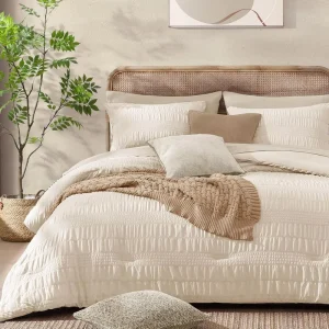 Factory 100% Premium Microfiber 3D Wavy Puckered Texture Fluffy Seersucker Comforter Set Bedroom