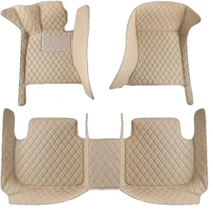 Factory 120 Leather Car Floor Mats Full Set Custom Unique Fashion Auto Foot Mats for Most Vehicles