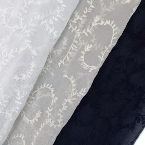 Factory 130cm Black White Textiles Fabric Plaid 100% Polyester Base Embroidery Tulle Fabric for Clothing