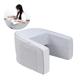 Factory 25D High Quality Foam Reading Pillow Arm Rest Lap Desk Reading Pillow for Bed for Playing and Gaming with Pocket