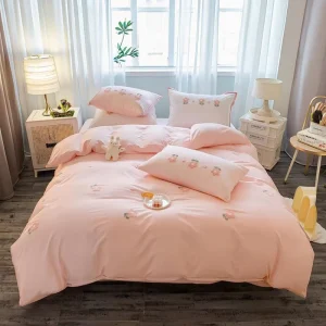 Factory 3 Piece 200TC Polyester Duvet Cover Set Comfortable Soft 3D Leaf Pattern for Home & Hotel Use