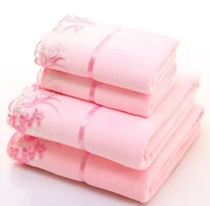 Factory 3-Piece Microfiber Towel Set Elegant Cute Home Design Large Size Soft Quick Dry Highly Absorbent for Bath Use