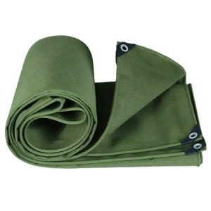 Factory 5x5m Waterproof Canvas Tarps 550 650gsm Organic Industrial Fabric Silicone Coated PVC Tarpaulin Cover for Truck