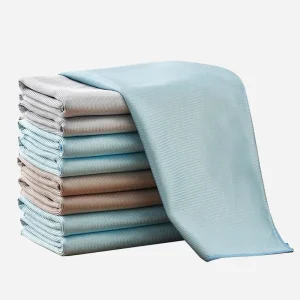 Factory 60g Woven Polyester Eco Friendly Quick Dry Square Kitchen Dish Tea Towel Strong Absorbent Streak Free Lint