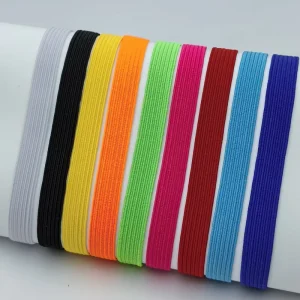 Factory 6mm Colored Eco Friendly Spandex Polyester Braided Elastic Webbing Band for Sports Garment Accessories