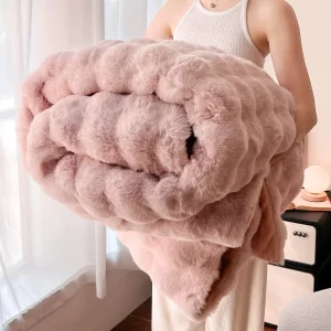 Factory A-class Winter Flannel Blanket Thickened Coral Velvet Blanket Rabbit Fur Home and Travel Cover Blanket