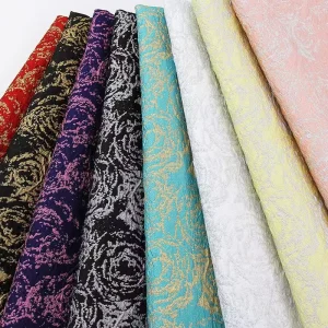 Factory African Fancy Brocade Fabric for Dress Good Quality Jacquard Lace Fabrics Embroidery Fabric