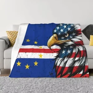 Factory Best Seller Flag of Cape Verde Fashion Flannel Sofa Blanket Household Siesta Blanket for All Seasons