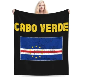 Factory Best Seller Flag of Cape Verde Fashion Flannel Sofa Blanket Household Siesta Blanket for All Seasons