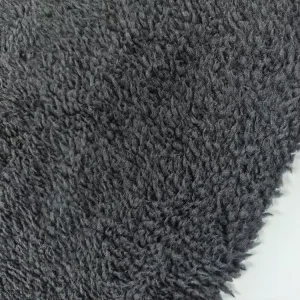 Factory Black Soft 100%Polyester Knitted Single Side Plush Fleece Shu Velveteen Fabric For Garment Sleepwear Coat