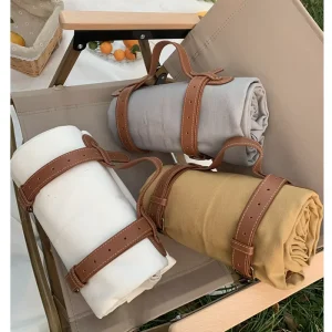 Factory Canvas Picnic Blanket with Carry Strap Foldable Sand Proof Outdoor Mat for Camping