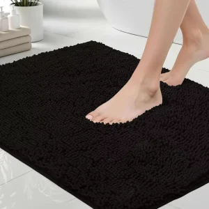 Factory Chenille Shaggy Bathroom Mats Absorbent Non Slip Machine Washable Bath Mats for Bath Floor Tub and Shower Rug