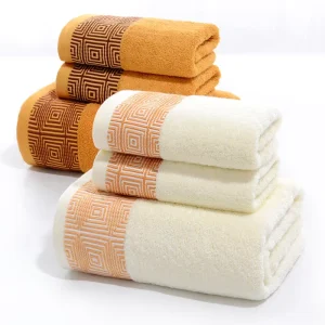 100% Cotton 470g Bath 120g Face Towels Set 600gsm Customized GSM Jacquard Embroidered Cotton for Adults High Color Compressed